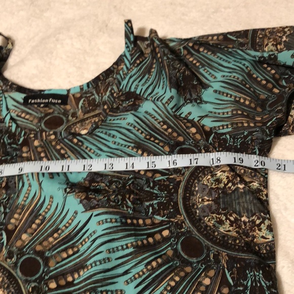 Turquoise cold shoulder tunic - Picture 5 of 8